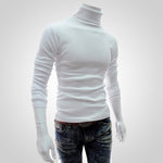 SHUJIN Spring Warm Turtleneck Sweater Men Fashion Solid Knitted Mens Sweaters 2018 Casual Male Double Collar Slim  Pullover