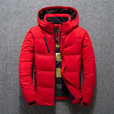2019 Winter New Jacket Mens Quality Thermal Thick Coat Snow Red Black Parka Male Warm Outwear Fashion White Duck Down Jacket Men