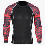 Men's Thermal Underwear Set Long Sleeve Fitness Tights Sportswear Compression Elastic Track and Field Running Wear