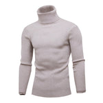 SHUJIN Spring Warm Turtleneck Sweater Men Fashion Solid Knitted Mens Sweaters 2018 Casual Male Double Collar Slim  Pullover