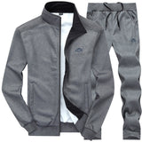 Tracksuits Men Polyester Sweatshirt Sporting Fleece 2019 Gyms Spring Jacket + Pants Casual Men's Track Suit Sportswear Fitness